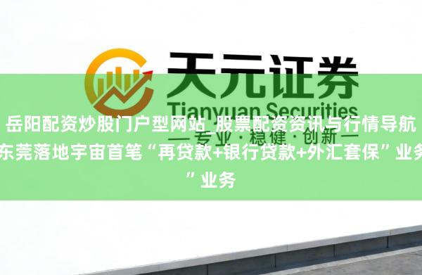 岳阳配资炒股门户型网站_股票配资资讯与行情导航 东莞落地宇宙首笔“再贷款+银行贷款+外汇套保”业务