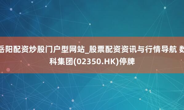 岳阳配资炒股门户型网站_股票配资资讯与行情导航 数科集团(02350.HK)停牌